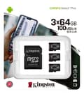Miniatyrbillede 3 af 3: Kingston 64GB micSDXC Canvas Select Plus 100R A1 C10 3-pack + 1 ADP