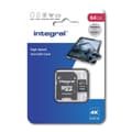 Miniatyrbillede 3 af 3: INTEGRAL 64 GB højhastigheds microSDHC/XC V30 UHS-I U3 hukommelseskort
