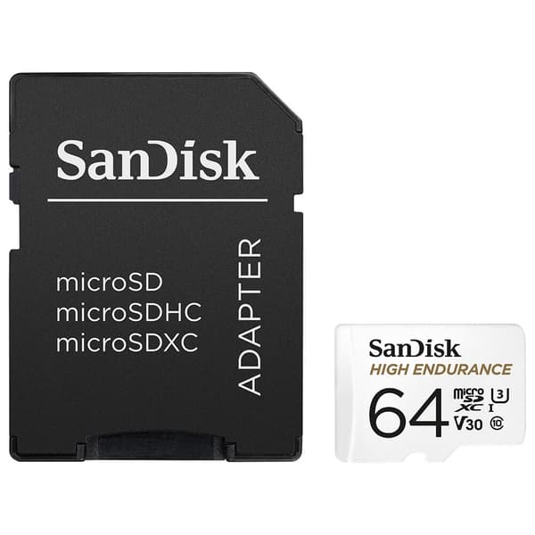 SANDISK Minnekort MicroSDXC 64GB High Endurance med adap