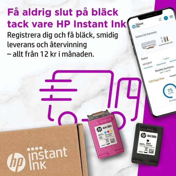 HP ENVY 6030e Multifunktionsskrivare, 6 månaders Instant Ink & HP+