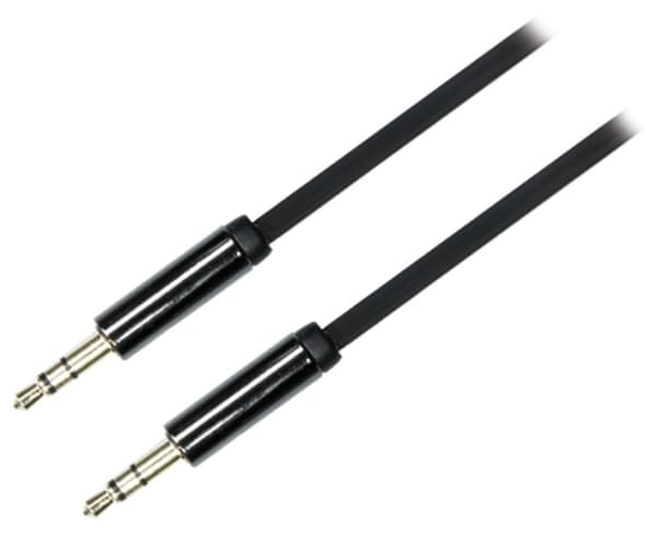 DELTACO ljudkabel, 3,5mm hane till 3,5mm hane, 0,5m, svart