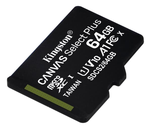Kingston 64 GB micSDXC Canvas Select Plus 100R A1 C10 1-pk. uten ADP
