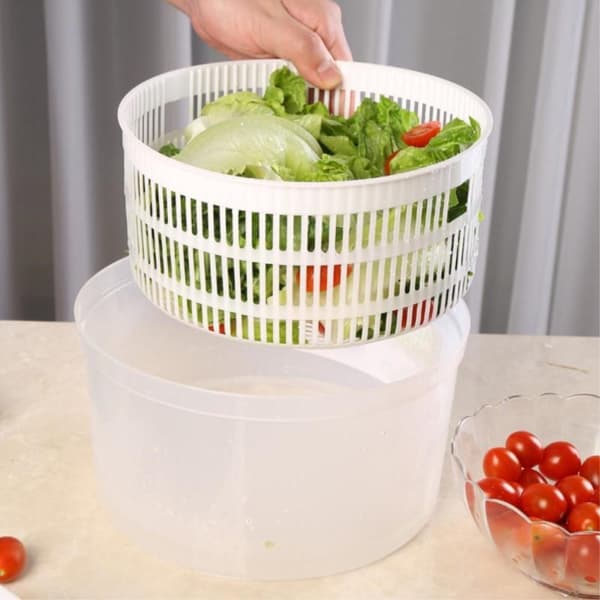 Salatspinner Salatspinner Grøntsagstørrer Dræner Roterende veggievasker