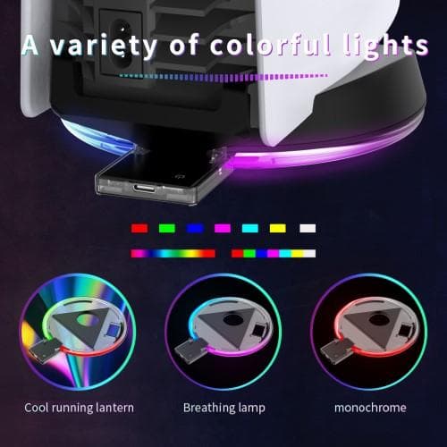 Playstation 5/PS5 RGB LED-rengasvalokonsolin jalustan koristetarvikkeet