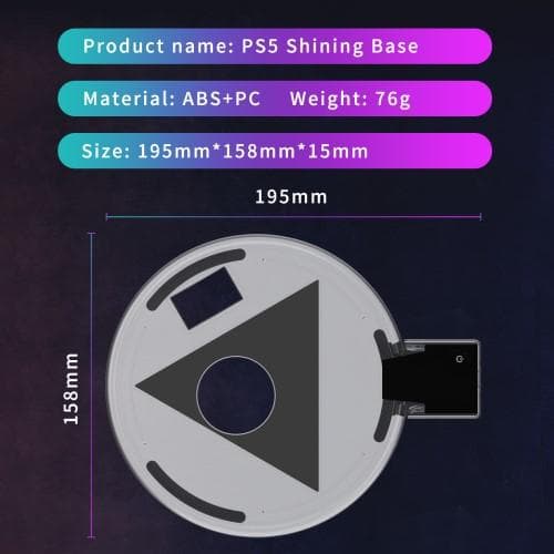 Playstation 5/PS5 RGB LED-rengasvalokonsolin jalustan koristetarvikkeet