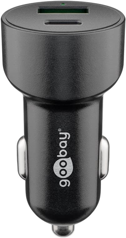 Goobay Dubbel USB-billadare USB-C™ PD (Power Delivery) (48 W) 48 W (12/24 V) USB-A/USB-C™ lämplig för enheter med USB-C™ (Power Delivery), t.ex. iPhon