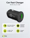 Miniatyrbild 4 av 8: Goobay Dubbel USB-billadare USB-C™ PD (Power Delivery) (45 W) 45 W (12/24 V), lämplig för enheter med USB-C™ (Power Delivery), t.ex. iPhone 12
