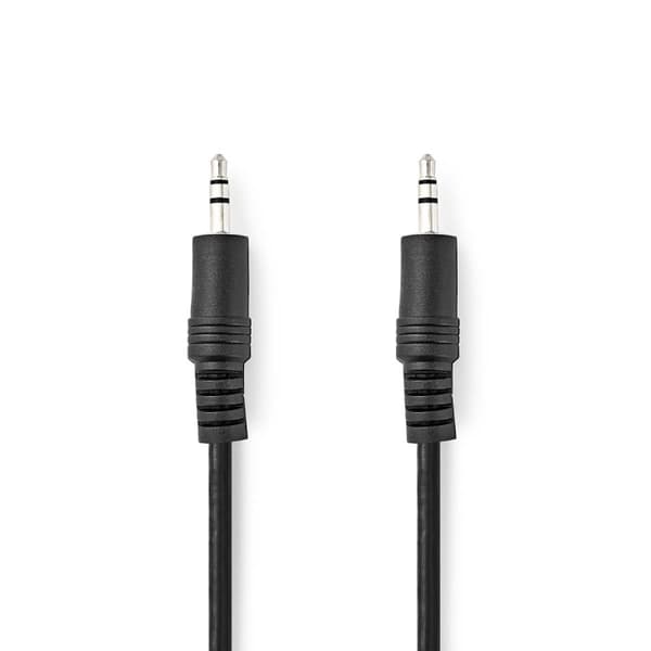Nedis Stereo Audio kabel | 3.5 mm Hanstik | 3.5 mm Hanstik | Nikkelplateret | 1.00 m | Runde | Sort | Label