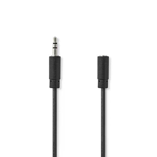 Nedis Stereo Audio kabel | 3.5 mm Hanstik | 3.5 mm Hunstik | Nikkelplateret | 1.00 m | Runde | Sort | Label