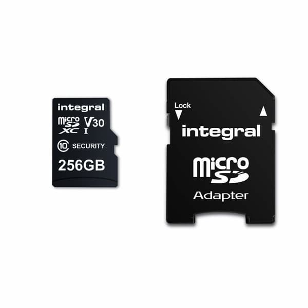 Integral 256 GB sikkerhet kamera microSD-kort for dashbordkameraer, hjemmekameraer, CCTV, kroppskameraer og droner