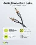 Miniatyrbillede 4 af 8: Goobay Ljudanslutningskabel AUX, 3,5 mm stereo, 0,5 m, Sharkskin Grey Pawl 3,5 mm plugg (3-stift, Stereo) > Pawl 3,5 mm plugg (3-stift, Stereo)