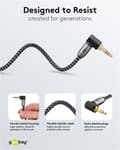 Miniatyrbild 5 av 8: Goobay Ljudanslutningskabel AUX, 3,5 mm stereo, 90°, 2 m, Sharkskin Grey Pawl 3,5 mm plugg (3-stift, Stereo) > Pawl 3,5 mm plugg (3-stift, stereo) 90