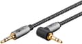 Miniatyrbild 2 av 8: Goobay Ljudanslutningskabel AUX, 3,5 mm stereo, 90°, 2 m, Sharkskin Grey Pawl 3,5 mm plugg (3-stift, Stereo) > Pawl 3,5 mm plugg (3-stift, stereo) 90