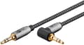 Miniatyrbild 1 av 8: Goobay Ljudanslutningskabel AUX, 3,5 mm stereo, 90°, 2 m, Sharkskin Grey Pawl 3,5 mm plugg (3-stift, Stereo) > Pawl 3,5 mm plugg (3-stift, stereo) 90