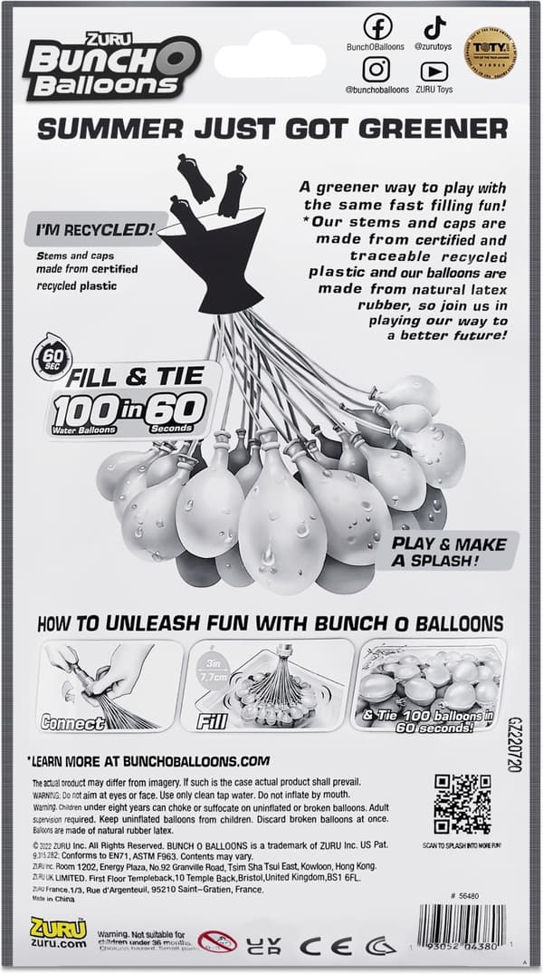 Bunch O 'Balloons Tropical Party vannballonger, 3 pakker