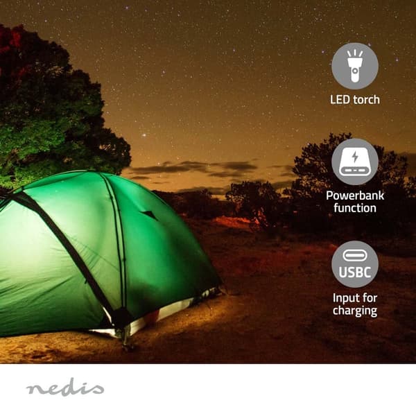 Nedis Nødradio | Bærbart design | DAB+ / FM | Batteri / Håndsving / Solar Powered / USB Drevet | Vækkeur | Grøn / Sort