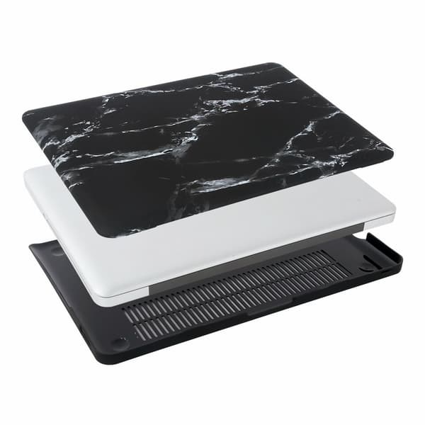 Hardplastveske for MacBook Pro 15,4" A1707/A1990 Marble (svart)
