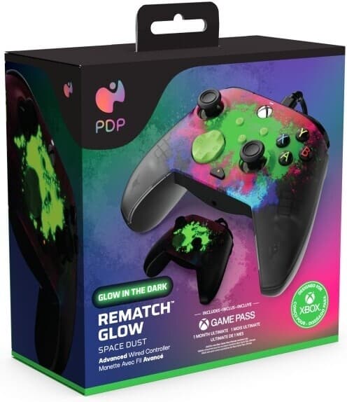 PDP Gaming Rematch kablet kontroller - Space Dust (Glow In Dark) - kablet spillkontroller, Xbox