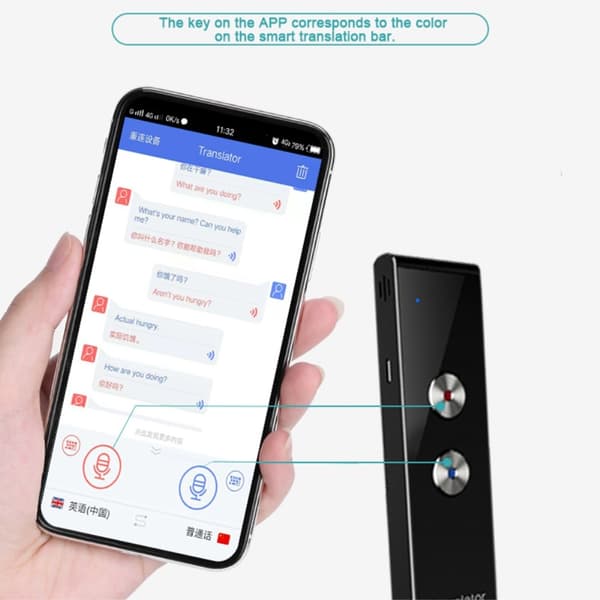 T8+ Bluetooth 40 Språk Tal Instant Translator för resor lärande