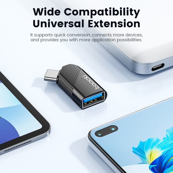TOOCKI USB-C Uros USB 3.0 Naarasmuunnin 5Gbps datasovitin