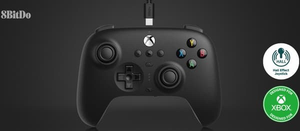 8Bitdo Ultimate Wired Controller - Hall Edition -langaton peliohjain, musta, Xbox / PC
