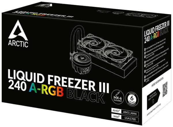 Arctic Cooling Arctic Liquid Freezer III 240 ARGB-væskekjølesystem, svart
