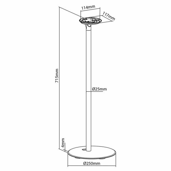Nedis Kaiutinteline | Sopii käytettäväksi: Sonos® Era100 | Teline | 3 kg | Kiinteä | ABS-Muovi / Metalli | Musta