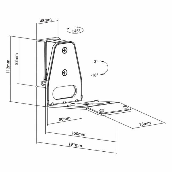 Nedis Speaker Mount | Kompatibel med: Sonos® Era300 | Vegg | 5 kg | Tilt / Vribar | Tiltbar | Roterbar | ABS / Metall | Sort