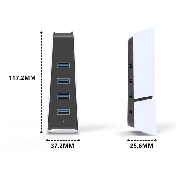4-portars USB-hubb för Sony PS5 Slim Expansion Hub-laddaradapter