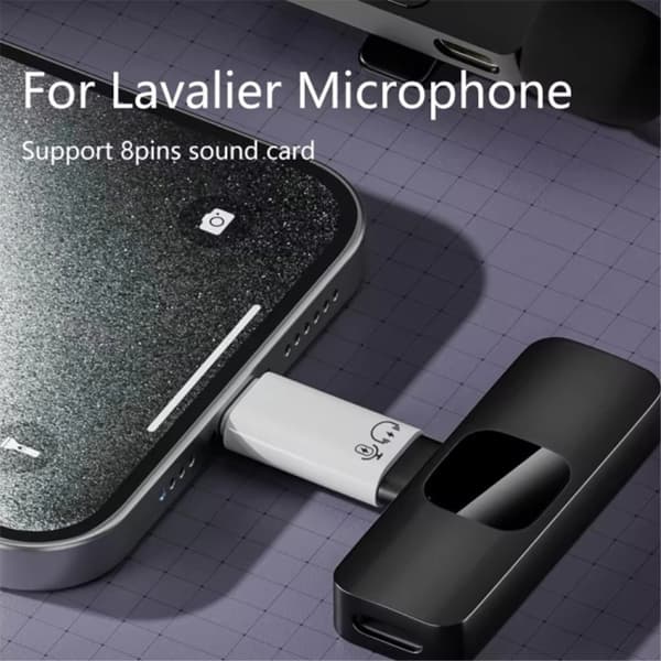 8-pin til USB-C hun til han adapter Lydkort Audio Converter
