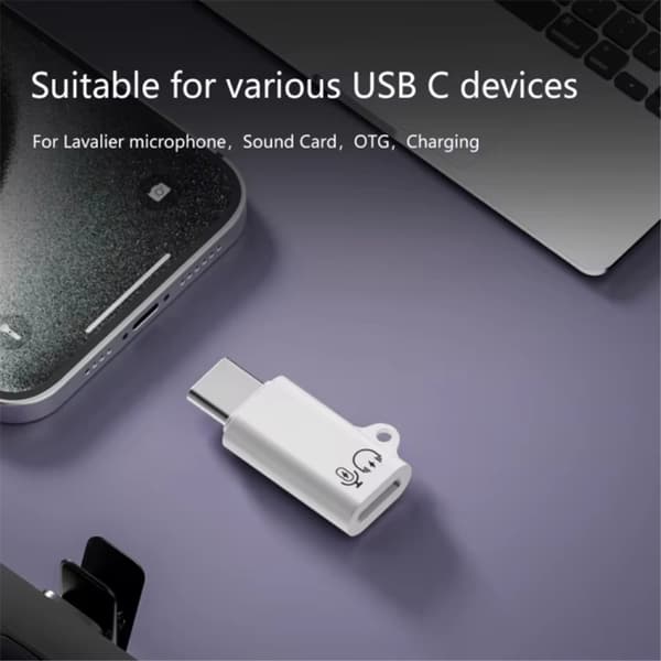 8-pin til USB-C hun til han adapter Lydkort Audio Converter