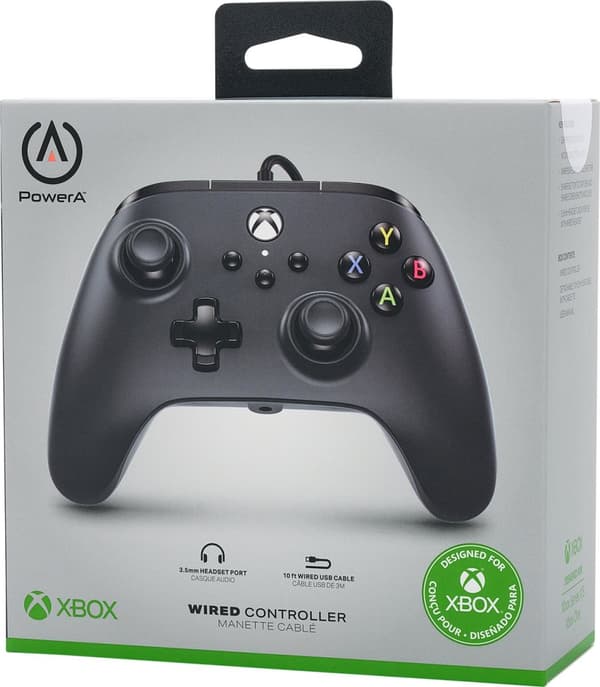 PowerA Wired Controller spillkontroller, svart, Xbox