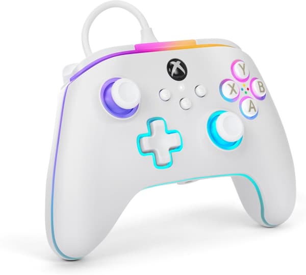 PowerA Lumectra Advantage Wired Controller -langallinen peliohjain, valkoinen, Xbox / PC