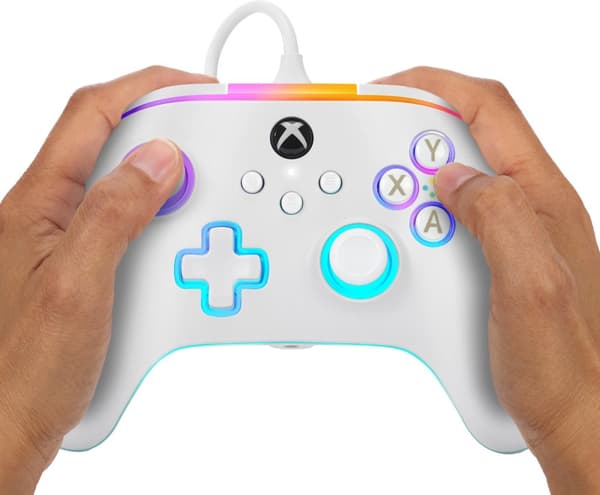 PowerA Lumectra Advantage Wired Controller -langallinen peliohjain, valkoinen, Xbox / PC