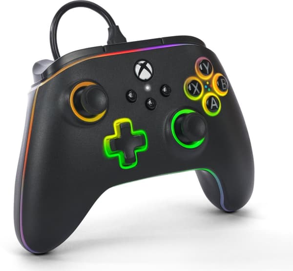 PowerA Lumectra Advantage Wired Controller -langallinen peliohjain, musta, Xbox / PC