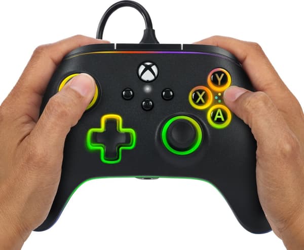 PowerA Lumectra Advantage Wired Controller -langallinen peliohjain, musta, Xbox / PC