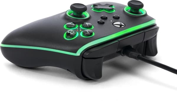 PowerA Lumectra Advantage kablet kontroller, svart + RGB LED-bånd, Xbox / PC