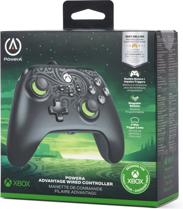 PowerA Advantage trådbunden handkontroll, Celestial Green, Xbox / PC
