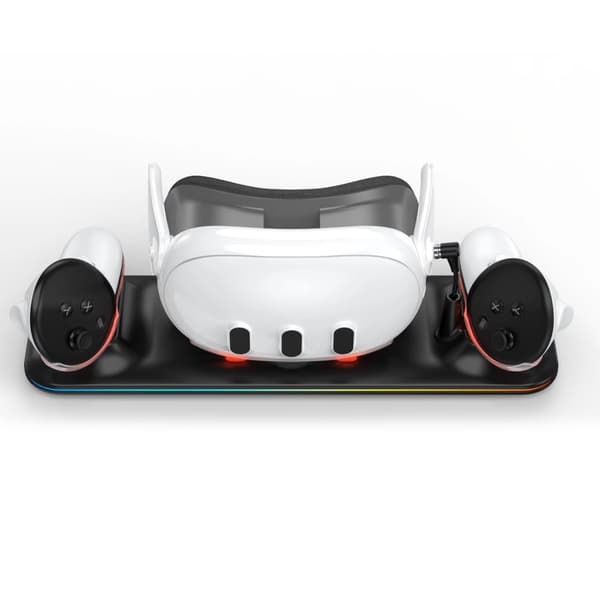 Laddningsstation för Meta Quest 3 VR-headset och kontroller laddningsdocka
