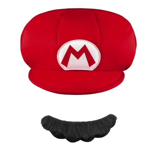 JAKKS Pacific Disguise Super Mario rollespil Mario-hat og -overskæg