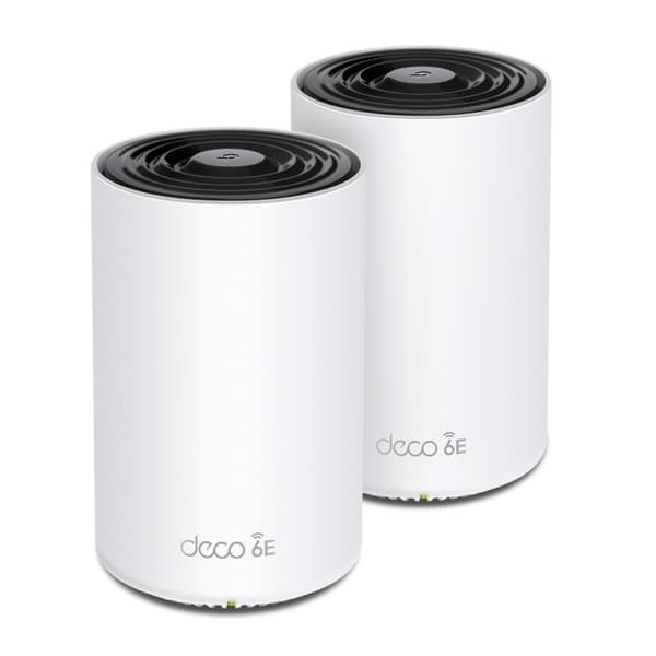 TP-Link Deco XE75 (2-pakning) Wi-Fi 6E AXE5400 Wi-Fi-system med netting for hele hjemmet Hvit