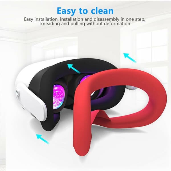 Til Meta Quest 3S VR Silikone Case Anti-Sved Face Pad Beskyttende Cover - Sort