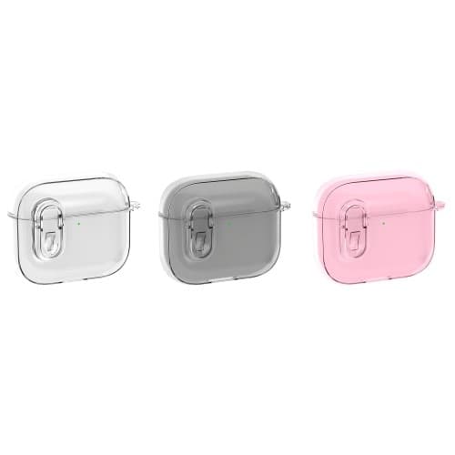 For AirPods 4 øretelefonveske Snap Switch Ice Crystal Clear Case - Gjennomsiktig