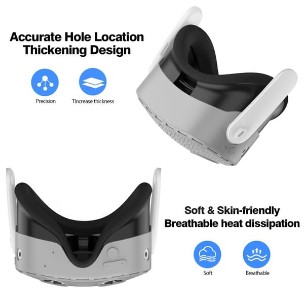 Til Meta Quest 3S beskyttende etui VR Headset Silikone Cover - Grå