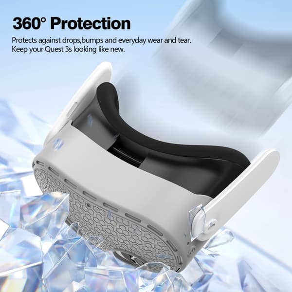 Til Meta Quest 3S beskyttende etui VR Headset Silikone Cover - Grå