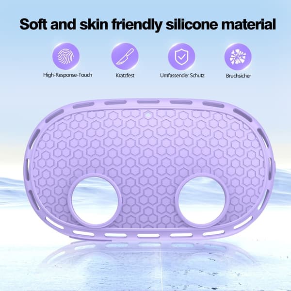 För Meta Quest 3S Skyddsfodral VR Headset Silikonskydd - Lila