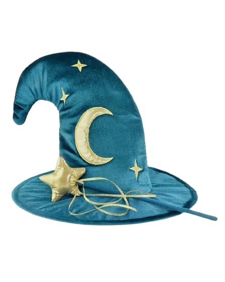 Den Goda Fen Wiard-hat og tryllestav i fløjl (F77601)