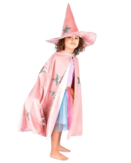 Den Goda Fen Samettiviitta ja hattu - Dusty Pink (3-8 vuotta) (F77602)