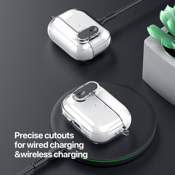 DUX DUCIS til AirPods 4-deksel PC+TPU Bluetooth-deksel/deksel med krok - gjennomsiktig