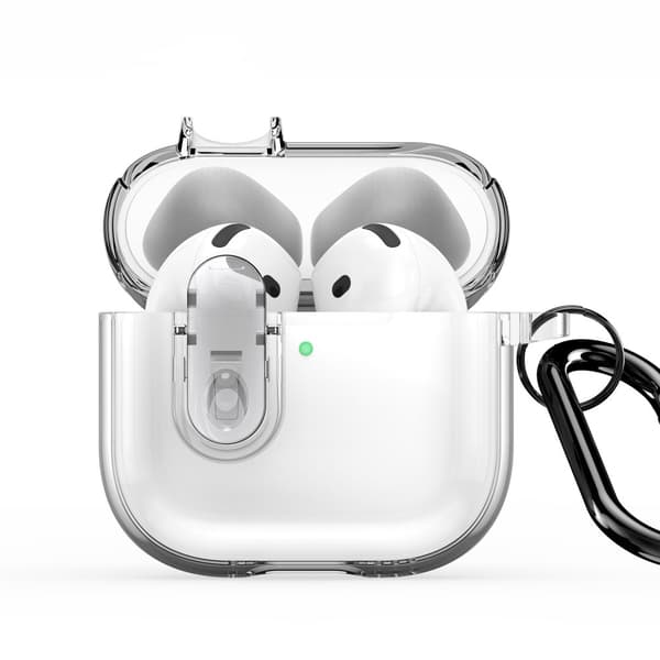 DUX DUCIS til AirPods 4-deksel PC+TPU Bluetooth-deksel/deksel med krok - gjennomsiktig